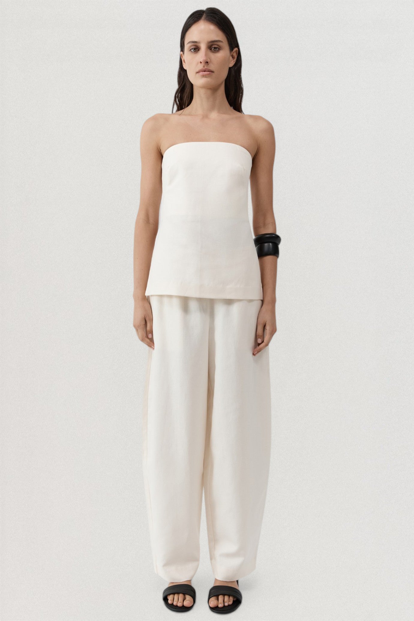 Strapless Rouleau Tie Top