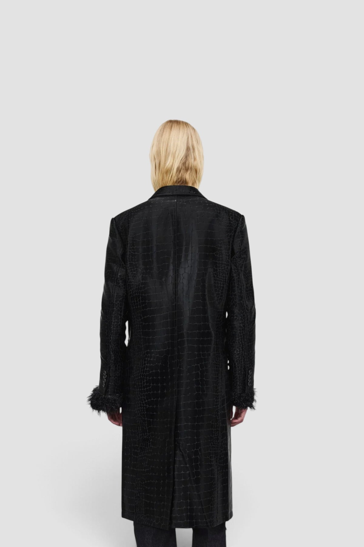 Embossed Single Breasted Coat
