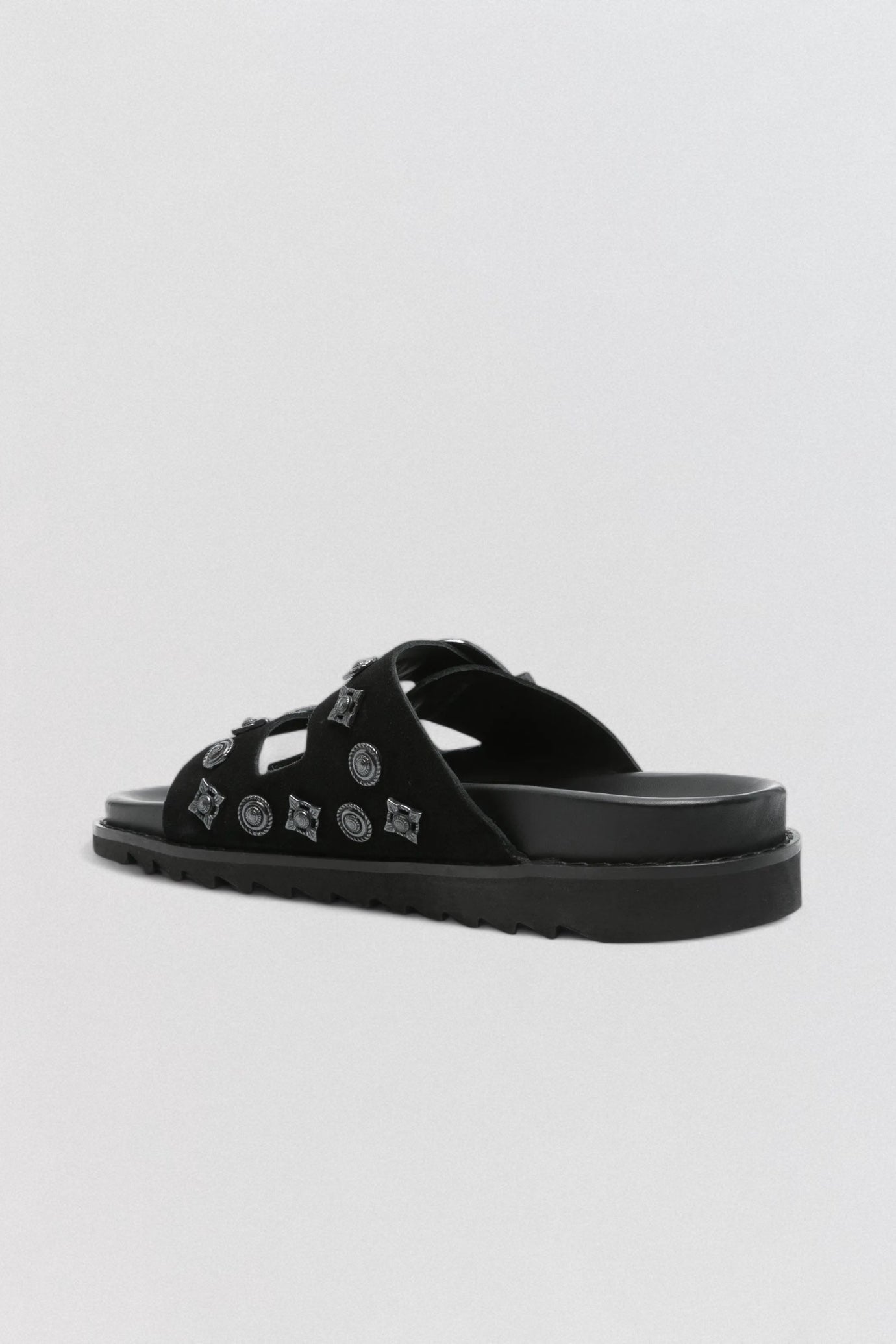 AJ844 Black Suede Sandals