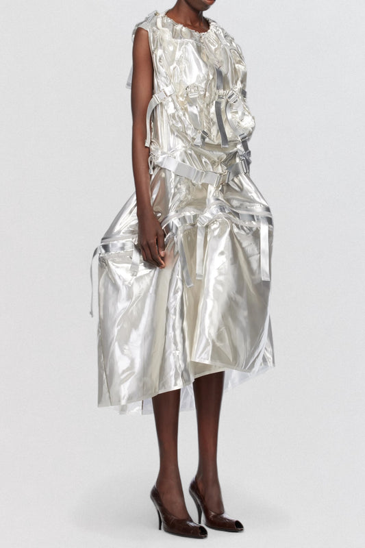 Silver Laminated Tech Dress