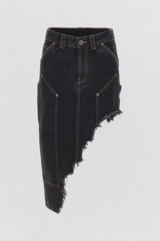 Asymmetrical Denim Skirt