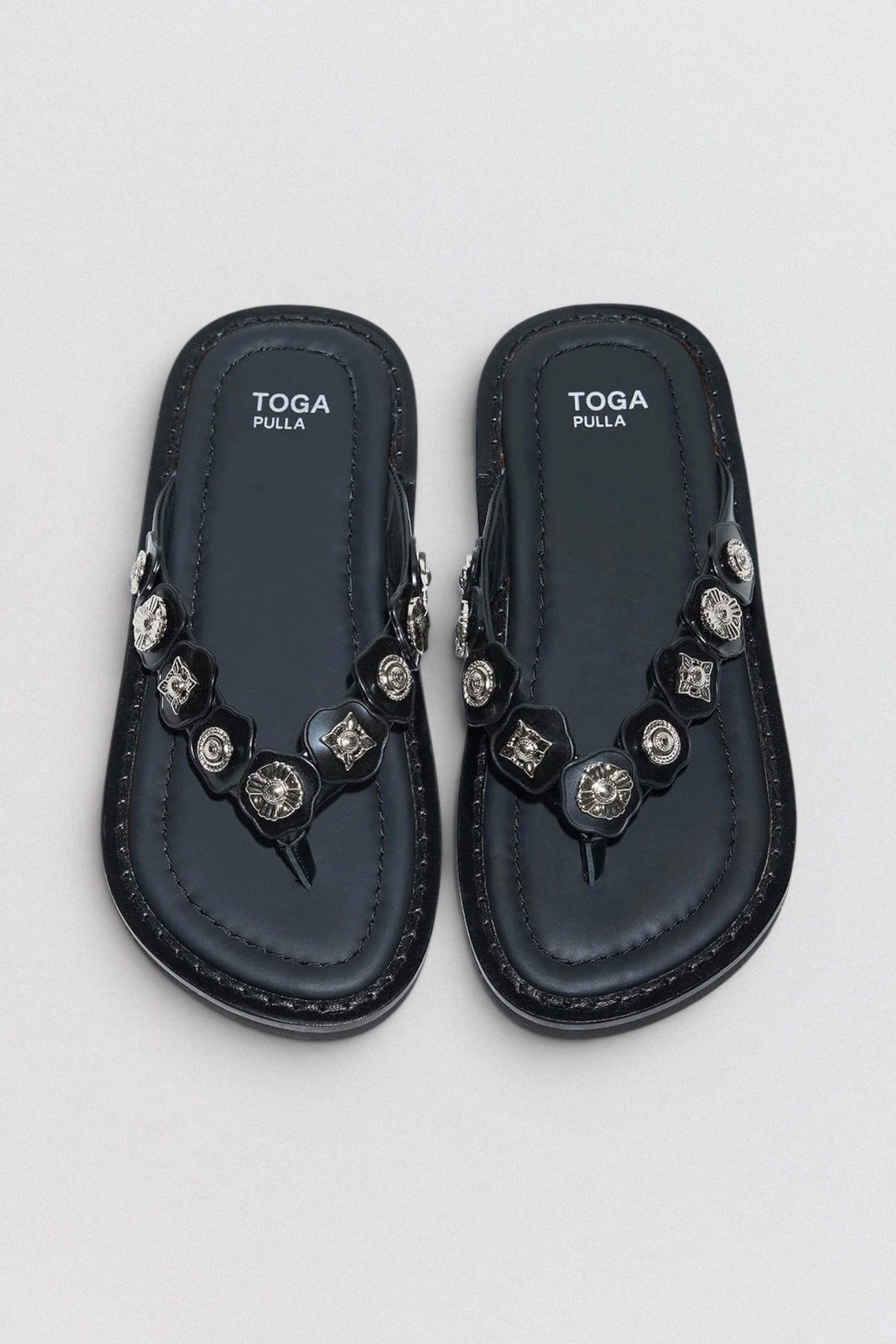 AJ1492 Leather Flip Flops