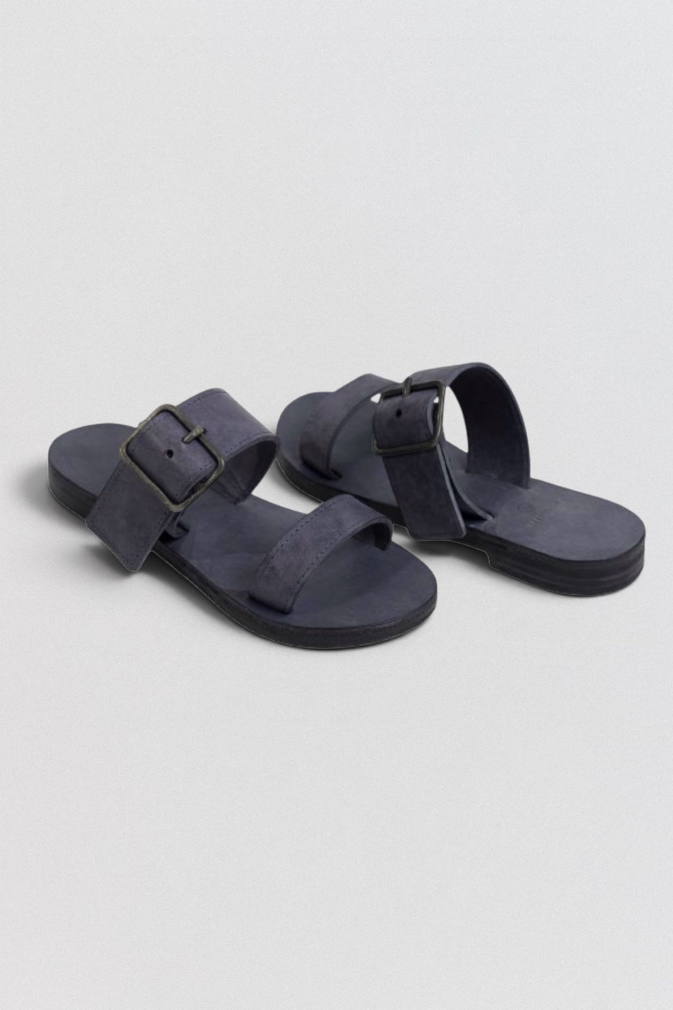Tagliovivo Buckle Sandals Juniper vegetable-tanned leather handmade Italy