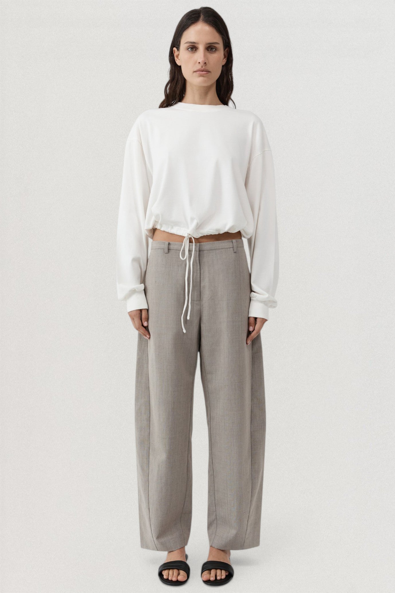 Drawstring Long Sleeve Top