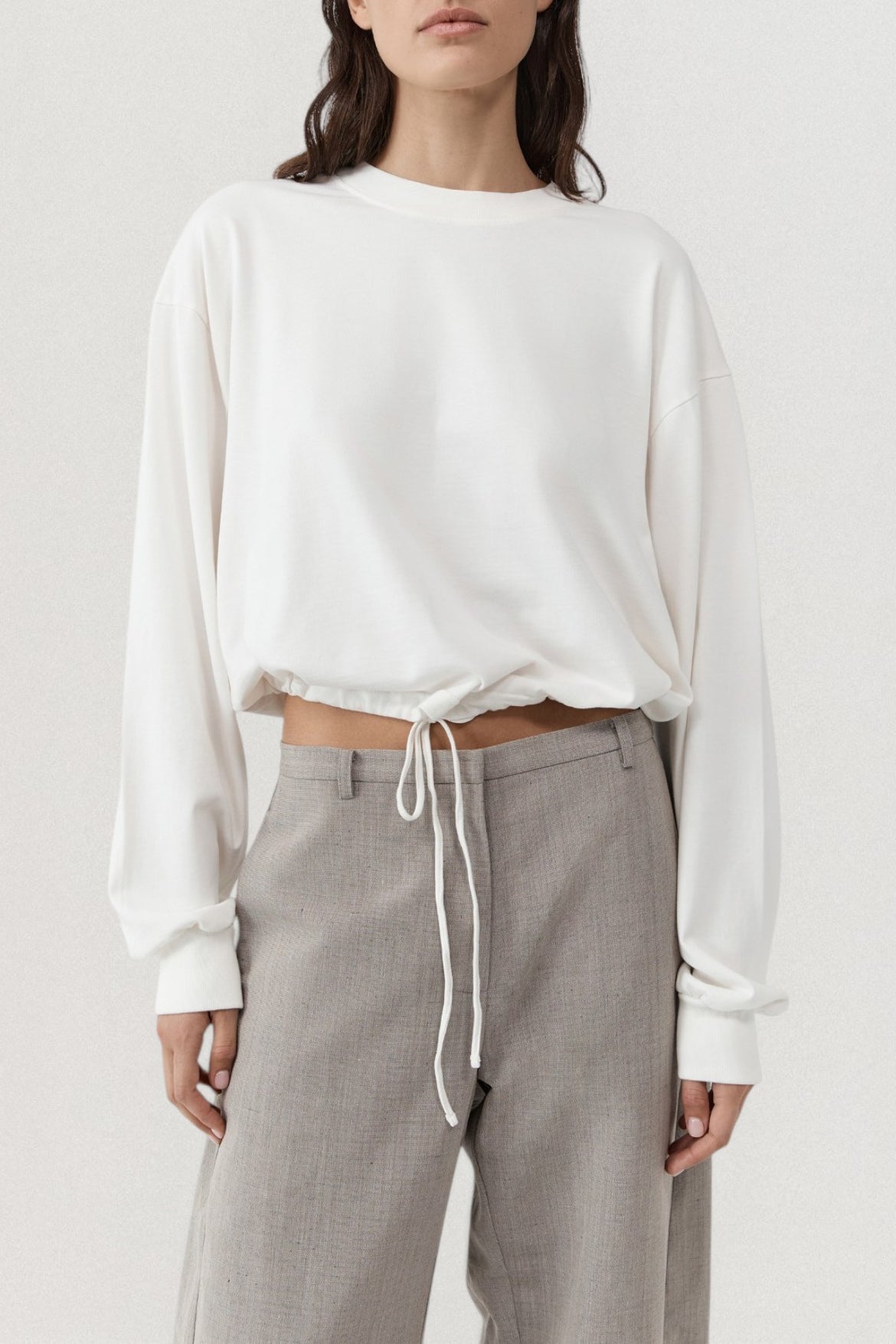 Drawstring Long Sleeve Top