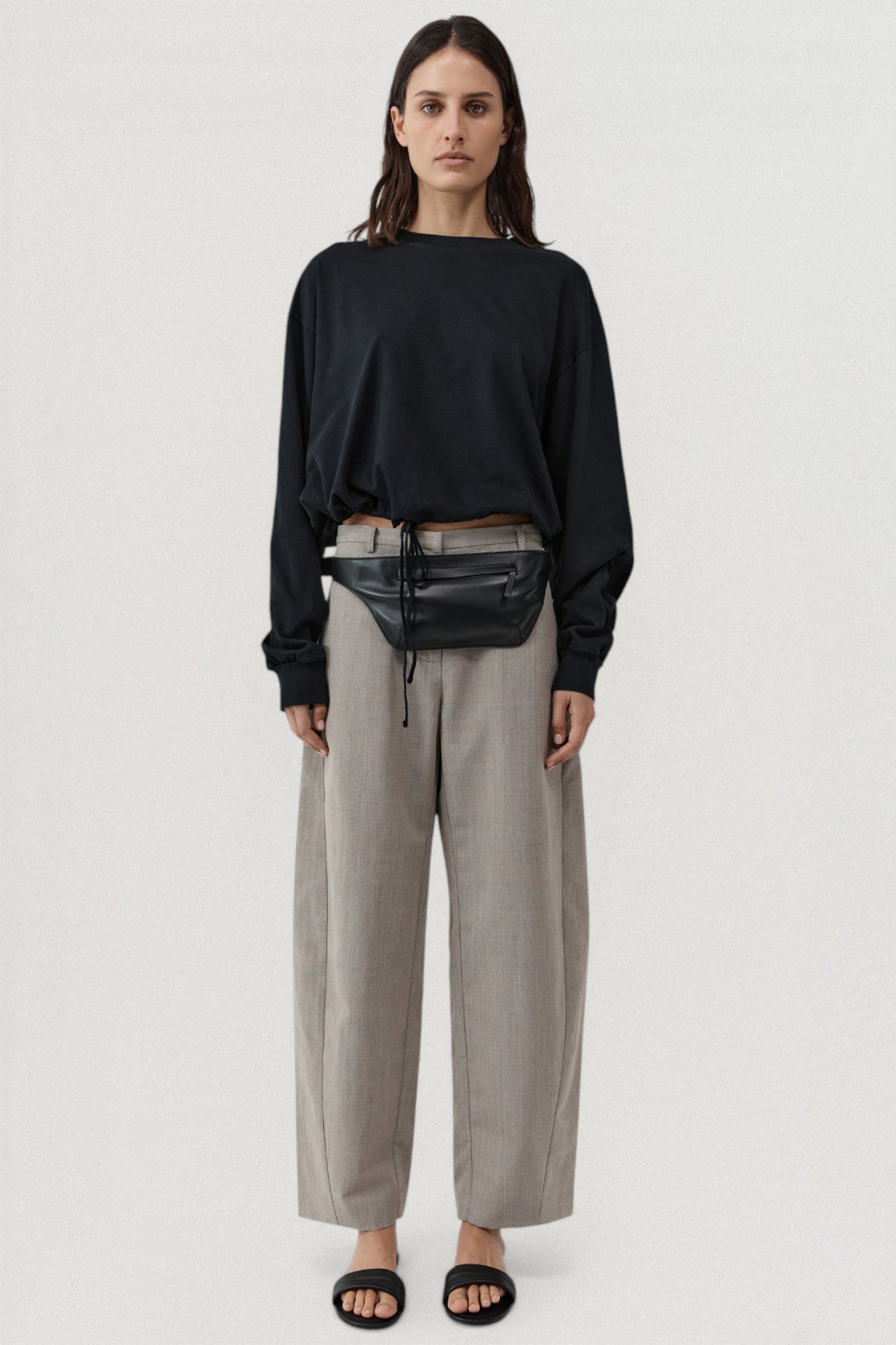 Drawstring Long Sleeve Top