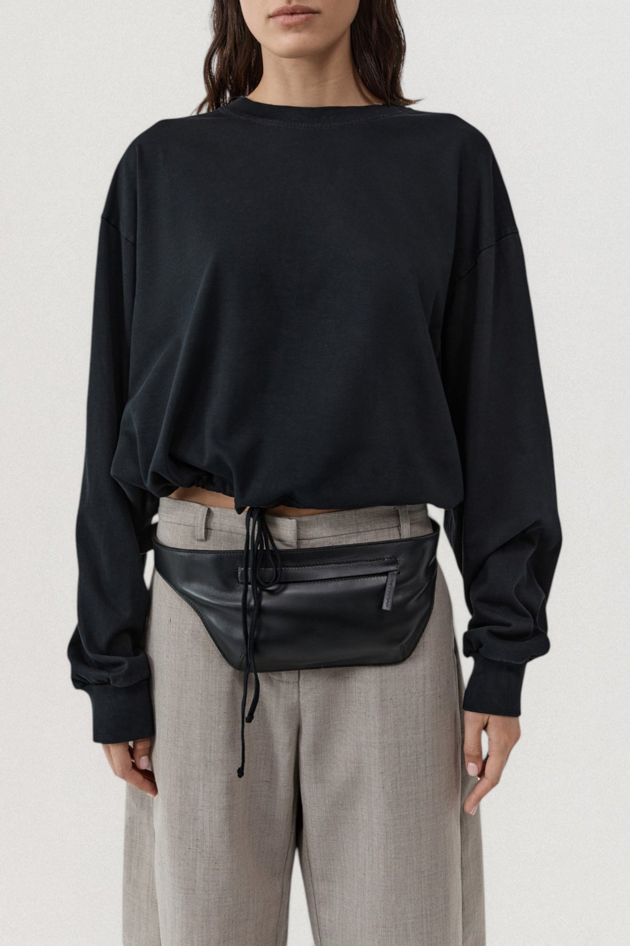 Drawstring Long Sleeve Top