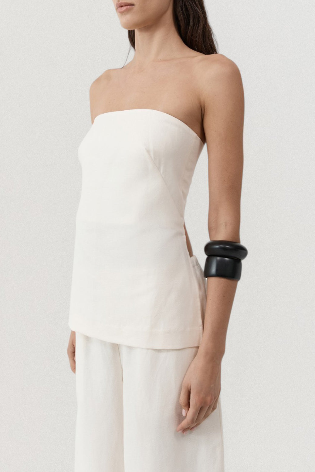 Strapless Rouleau Tie Top