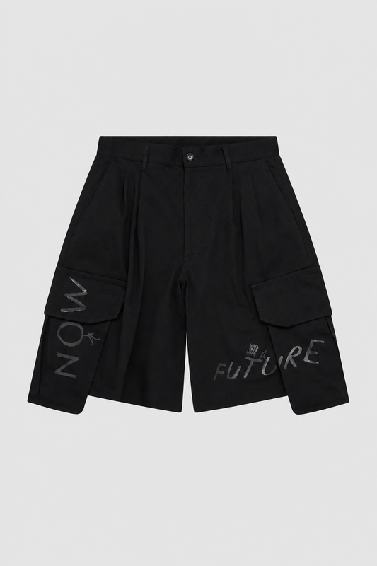 Navy Graphic Cargo Shorts