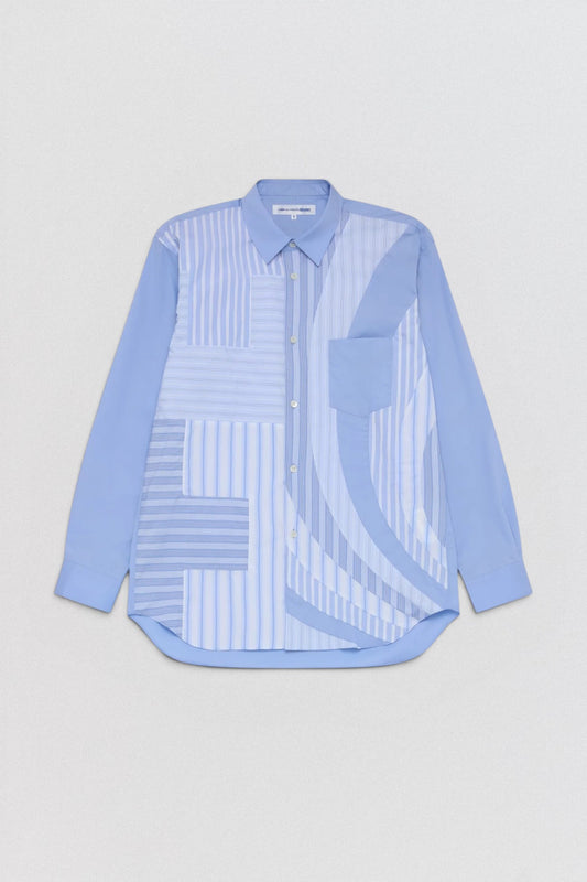 Patchwork Stripe Shirt Blue/Mix