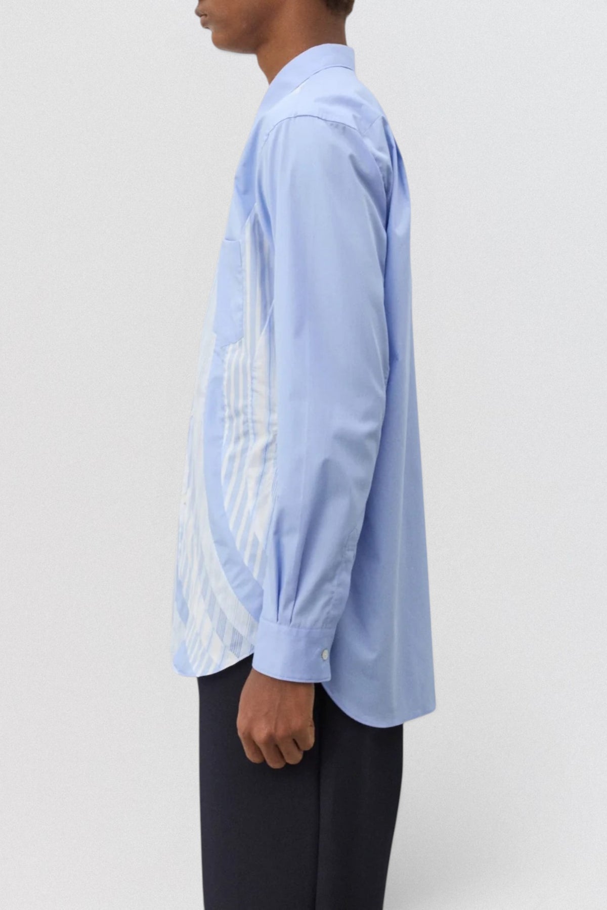 Patchwork Stripe Shirt Blue/Mix