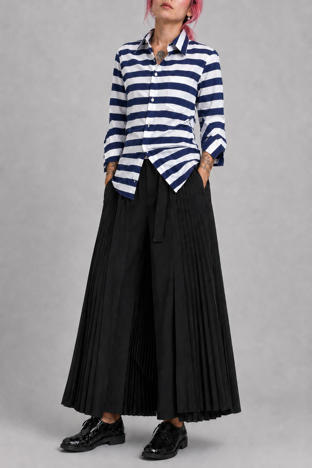 Asymmetric Striped Shirt