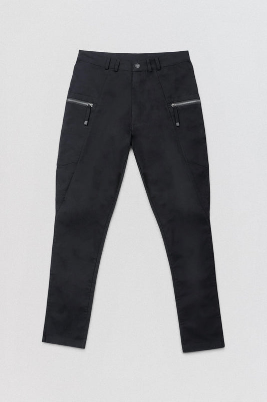 DESU black cargo pants in slim drop crotch fit — designer streetwear at LABOUTIK Bali