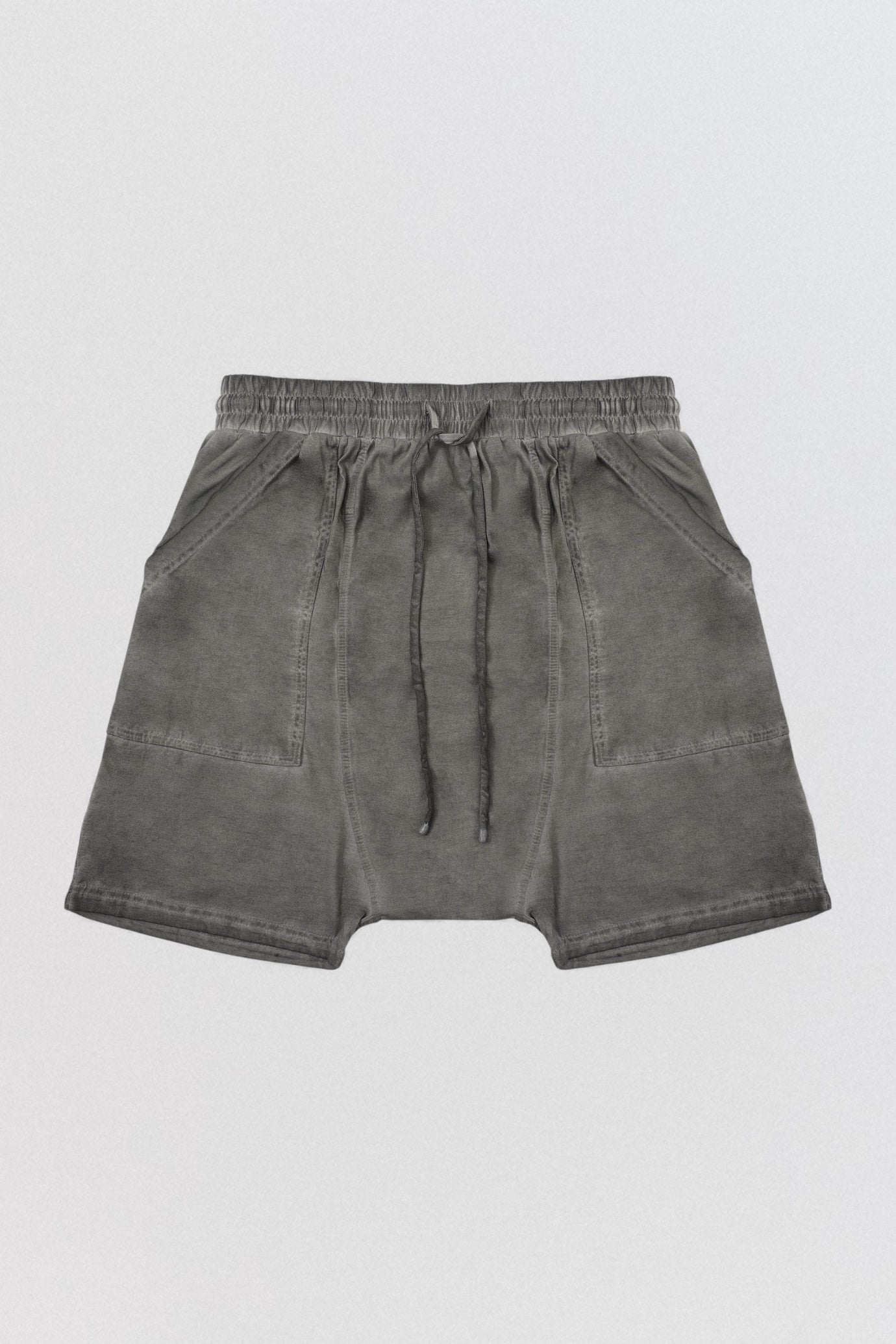 DESU Drop Crotch Shorts in grey pigment-dyed Supima cotton — LABOUTIK Bali