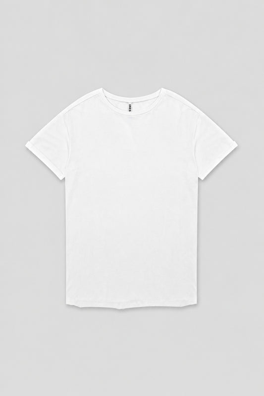 Desu Supima Cotton T Shirt in white with clean short sleeve silhouette and soft cotton finish.