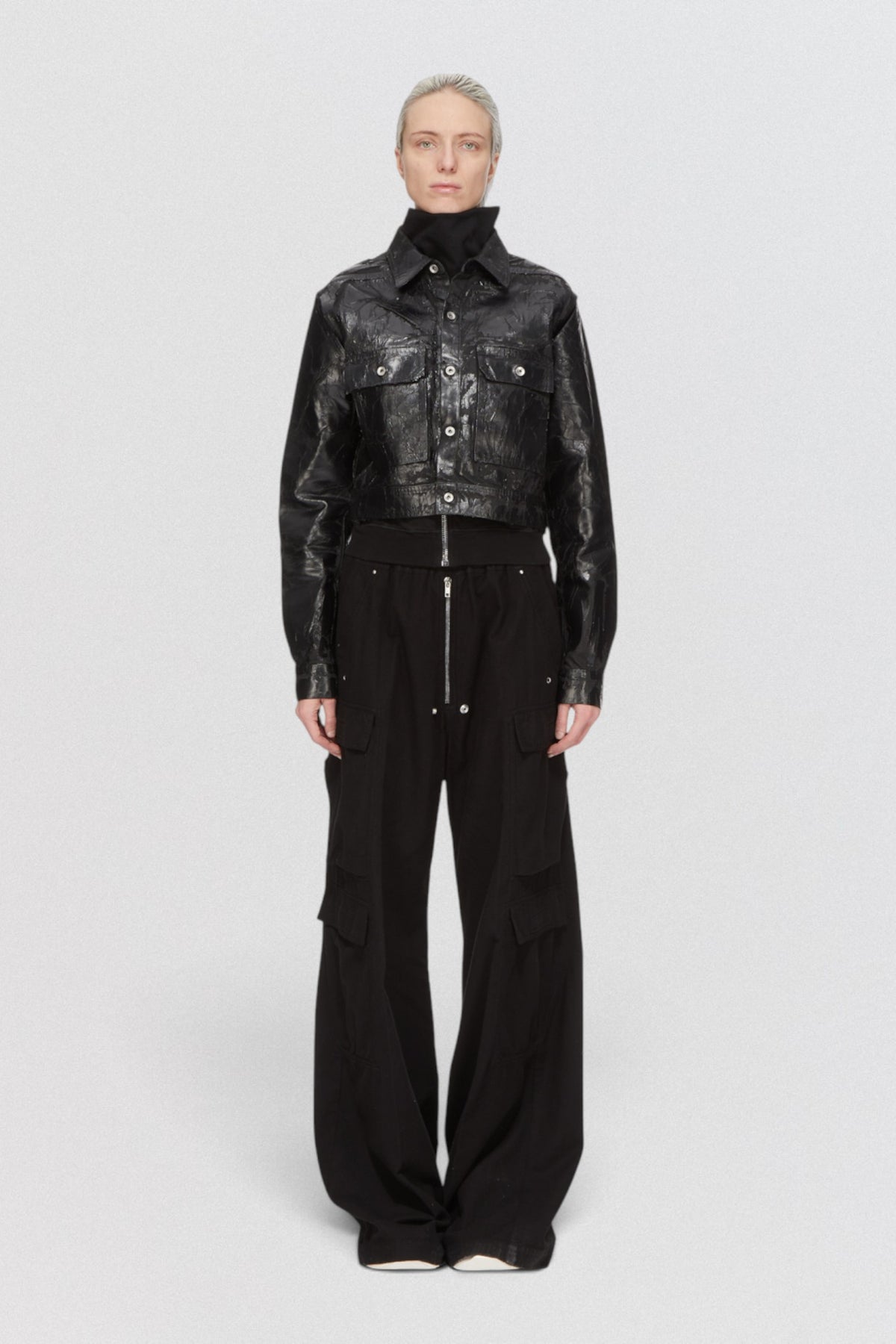 Rick Owens DRKSHDW Double Cargo Jumbo Belas Mineral FW26 in Mineral with double cargo jumbo belas silhouette