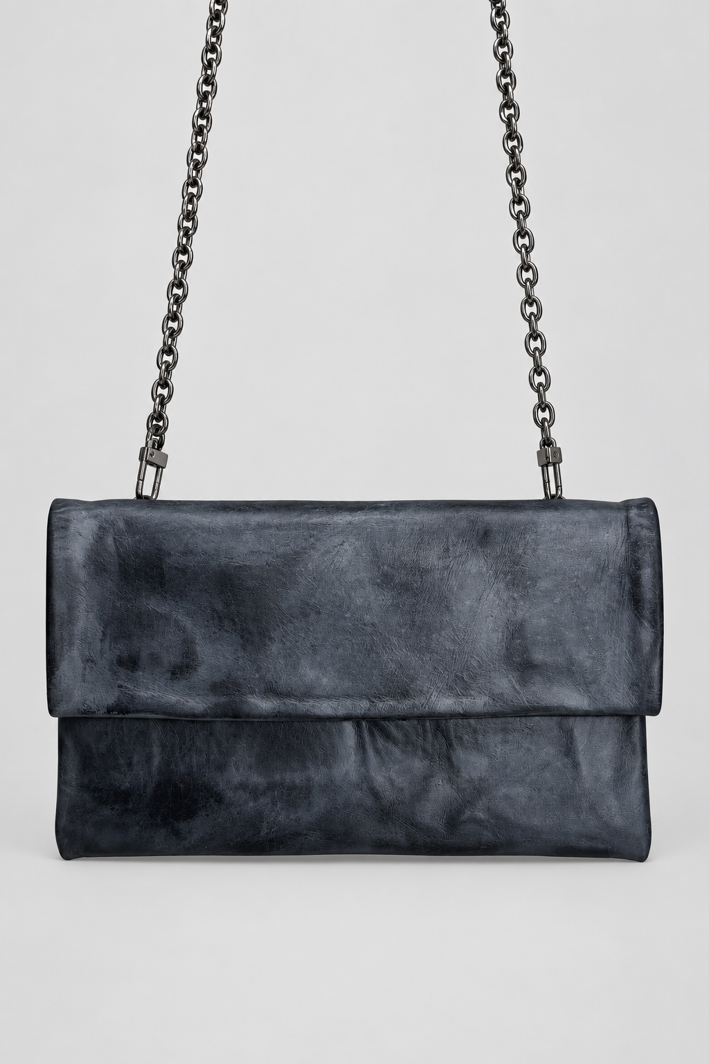 Fold Over Chain Bag Blue