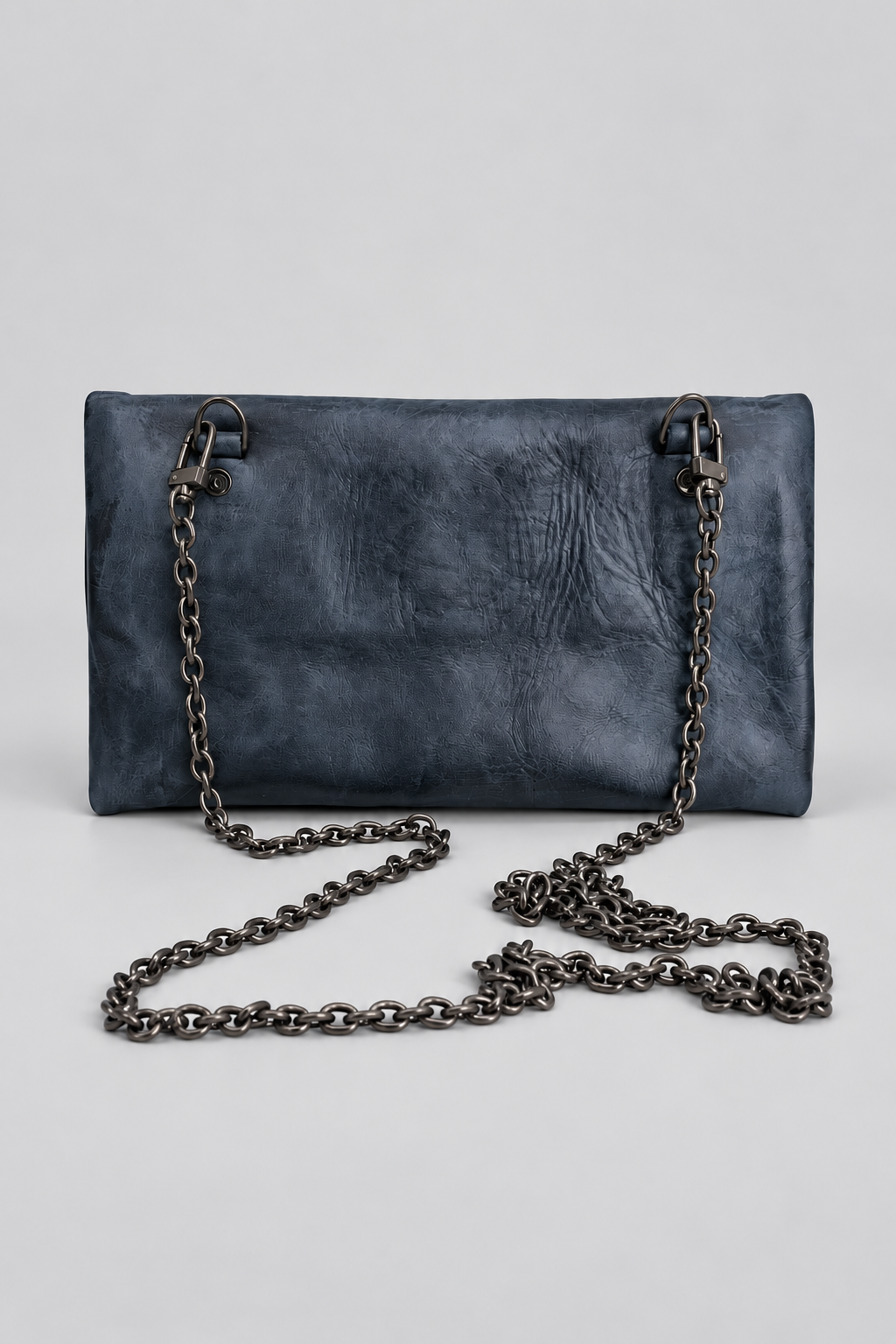 Fold Over Chain Bag Blue