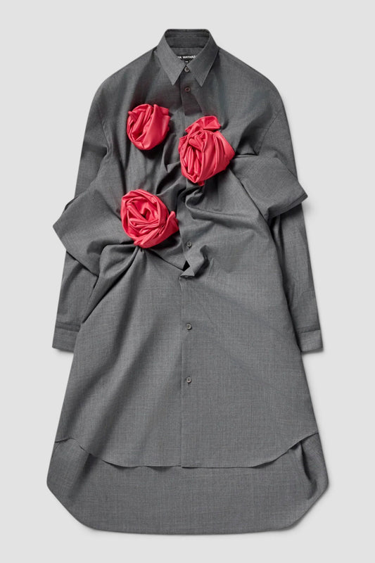 Glove Rose Dress Grey Red