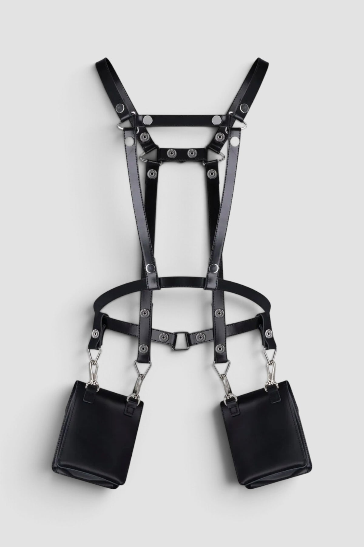 Harness Style Dual Pouch Shoulder Bag