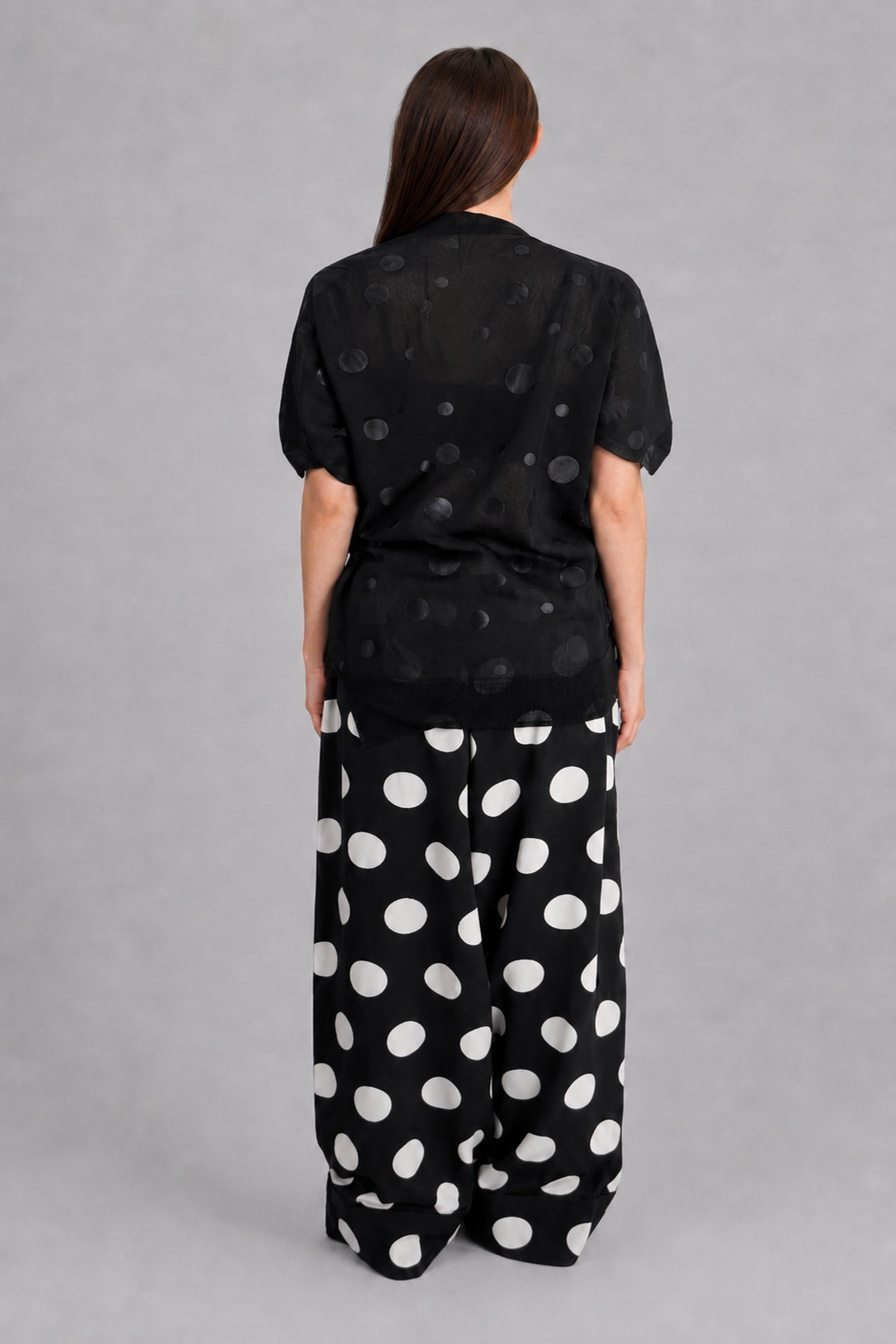 Mesh Polka-Dot Top
