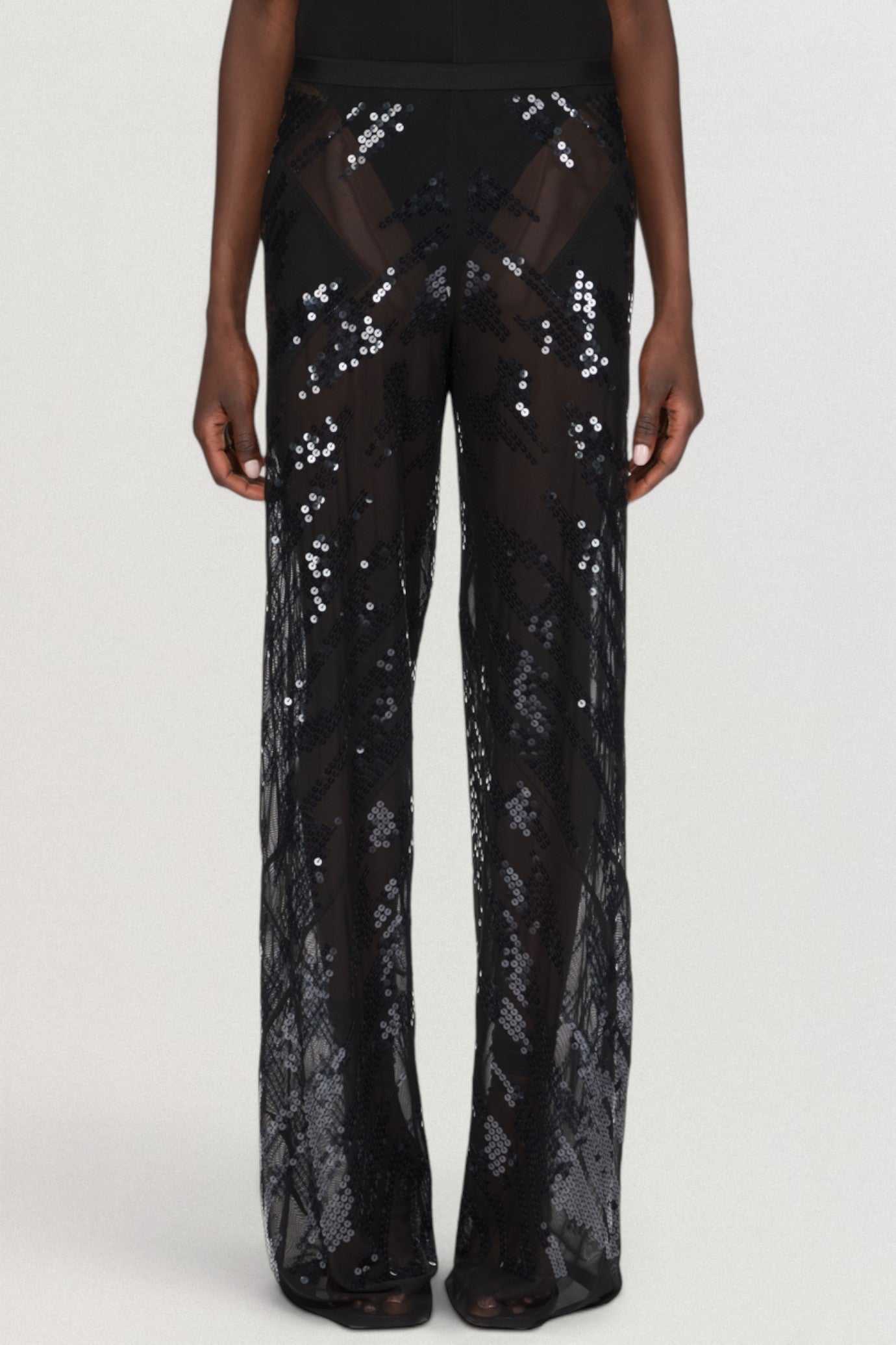Embroidered Knit Bias Pants