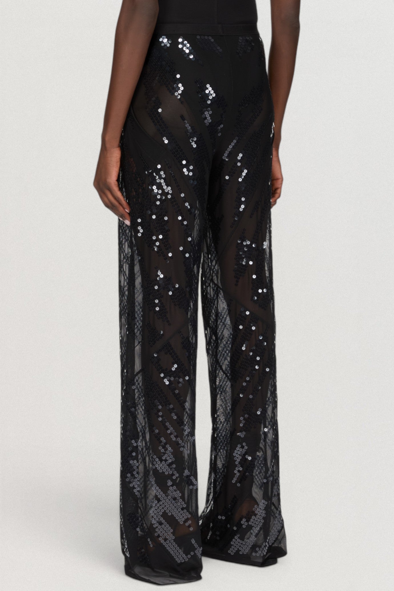 Embroidered Knit Bias Pants