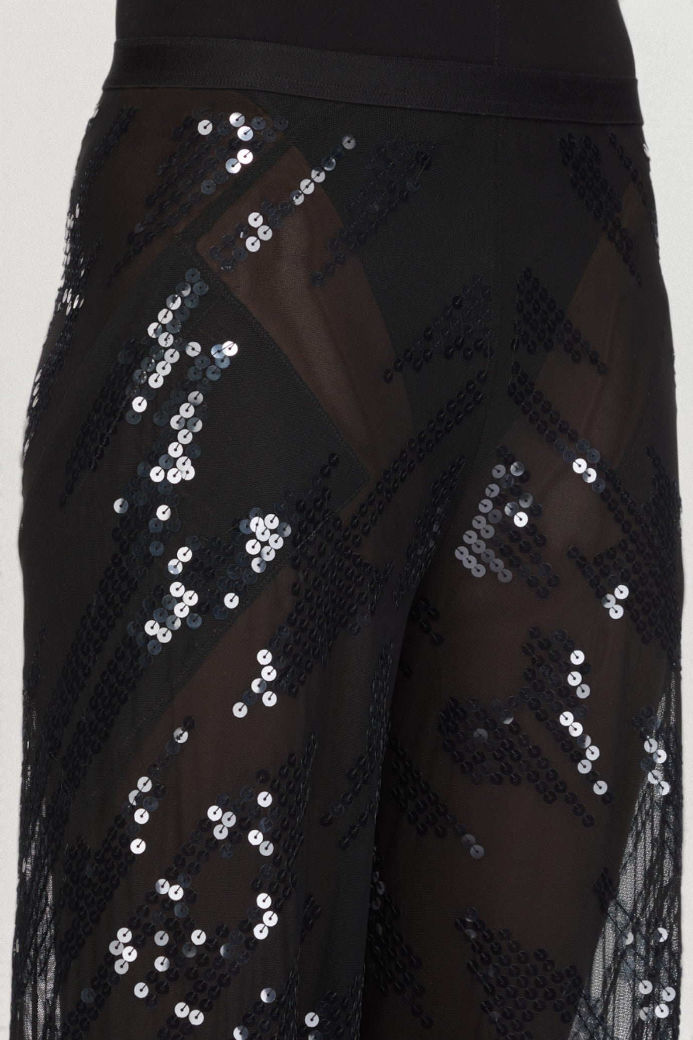 Embroidered Knit Bias Pants