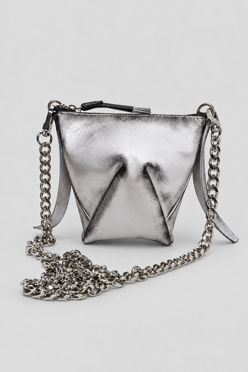 NM9103 Leather Charm Pouch White