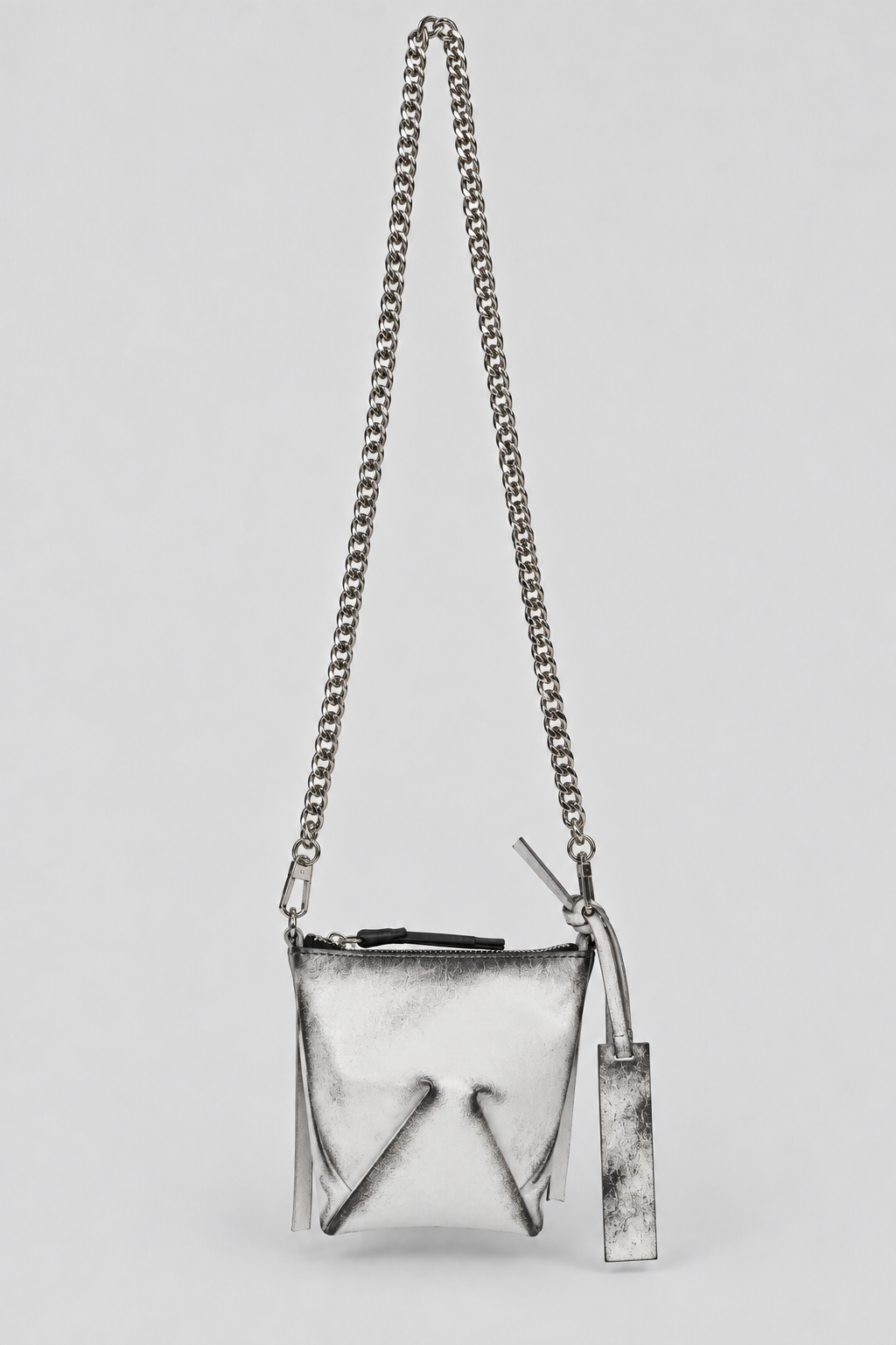 NM9103 Leather Charm Pouch White