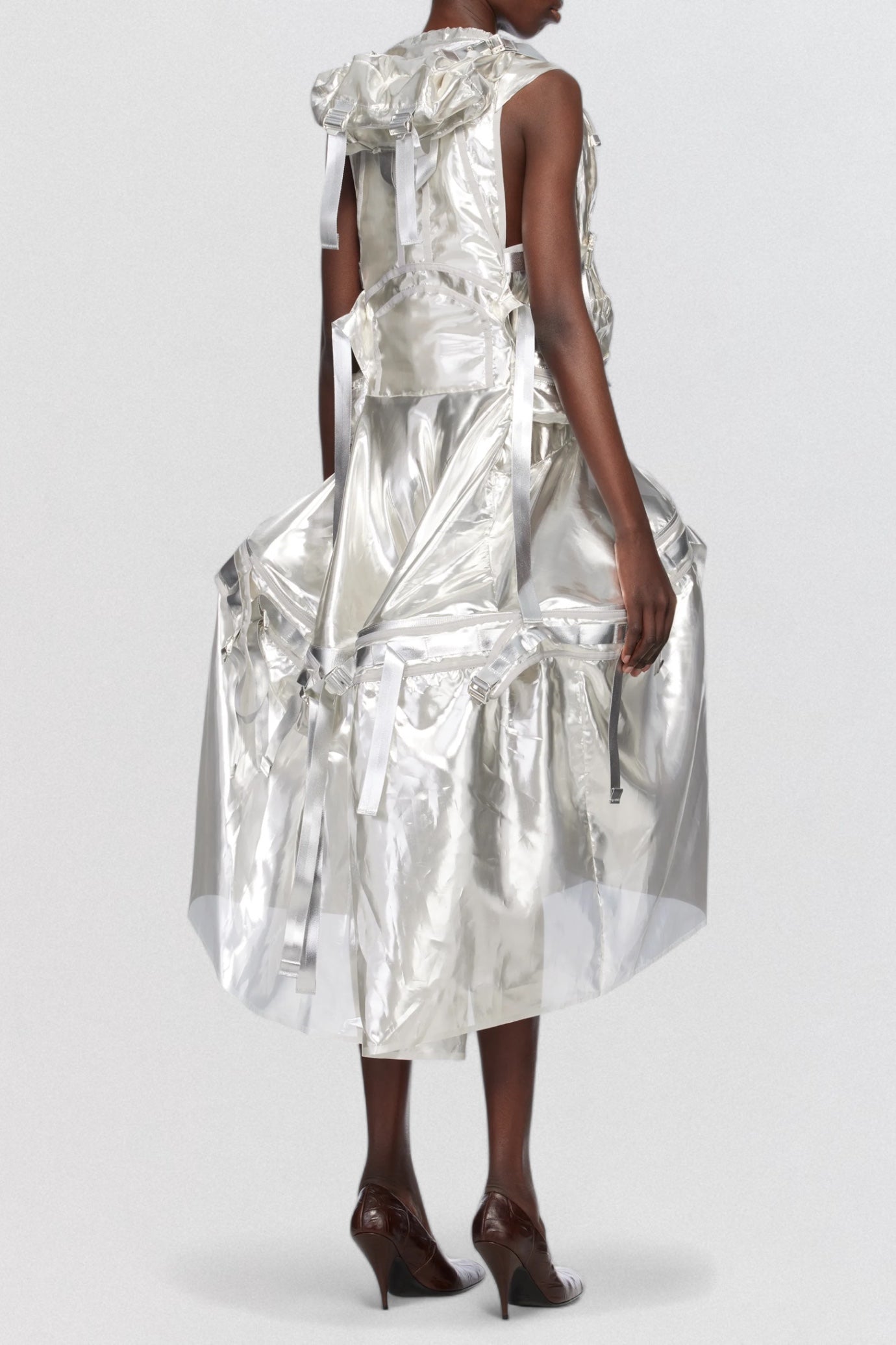 Silver Laminated Tech Dress
