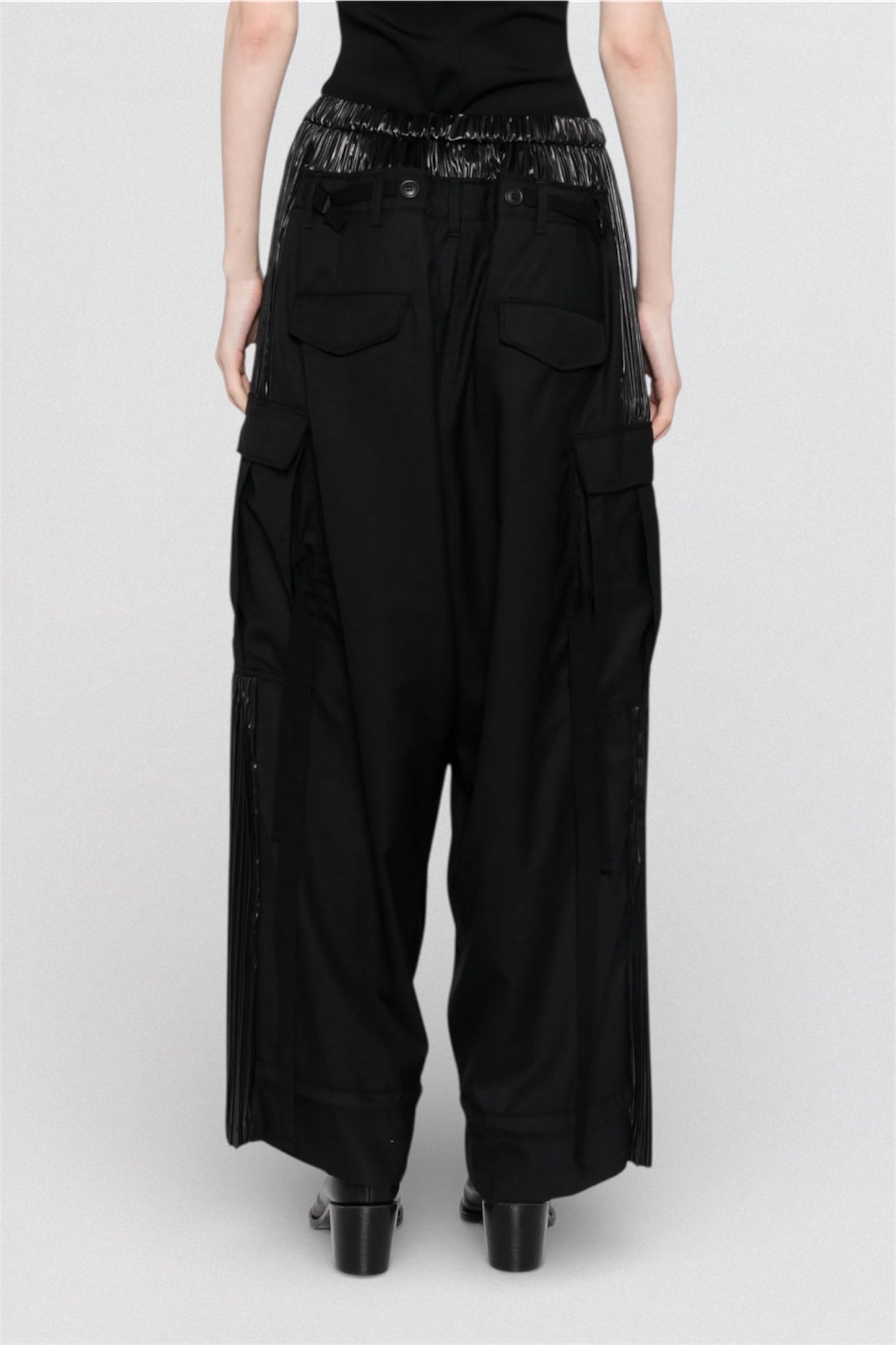 Cargo Pants with Pleated Sides