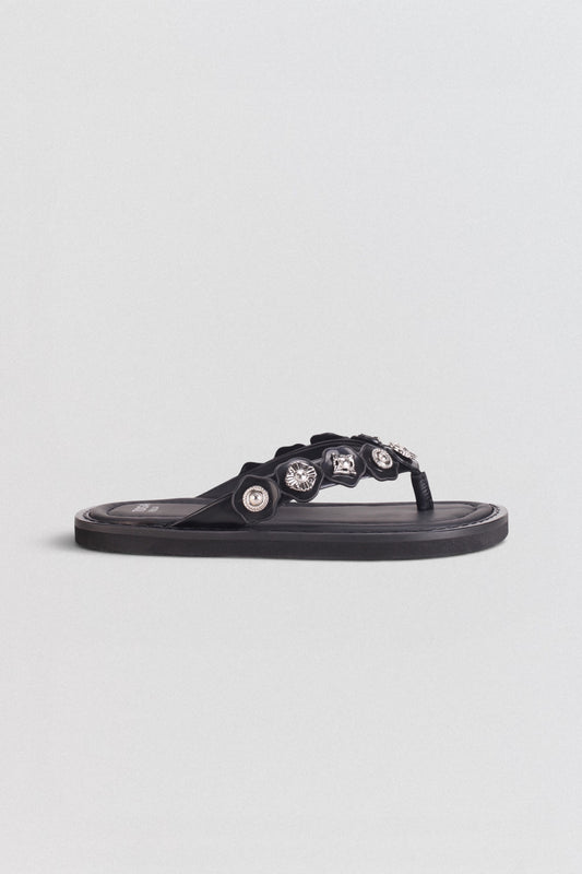 AJ1492 Leather Flip Flops