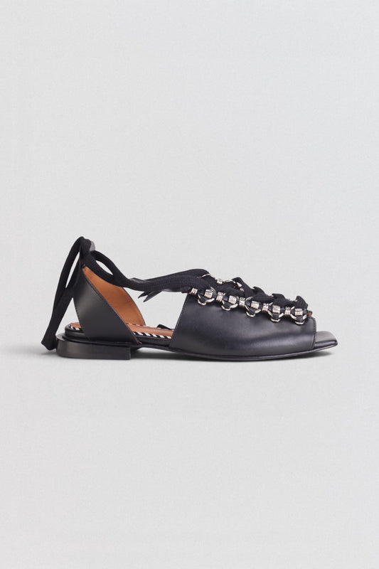 AJ1502 Ring Metal Lace Up Sandals