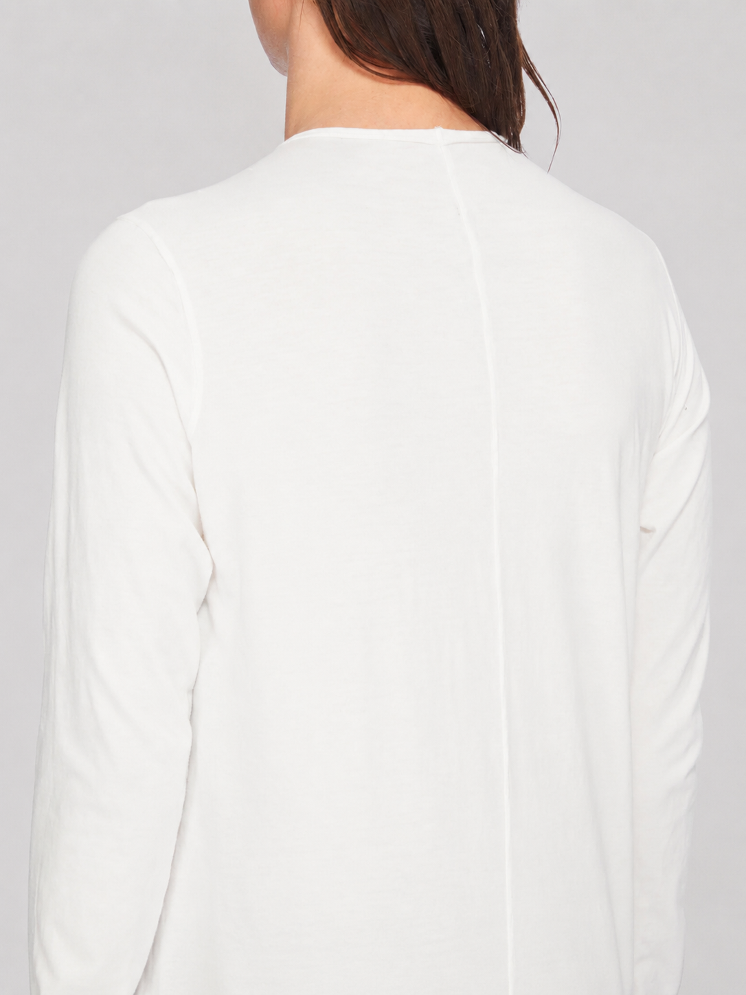 Rick Owens DRKSHDW Level Long Sleeve T-Shirt in milk white cotton jersey