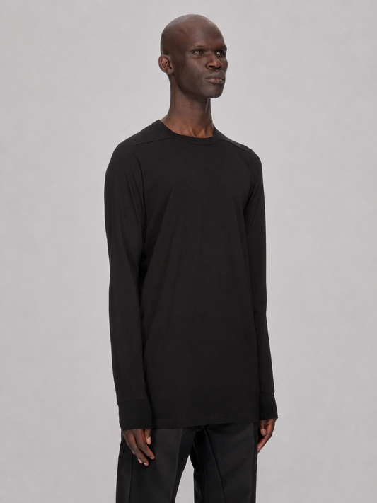 Rick Owens DRKSHDW Level Long Sleeve T-Shirt in black cotton jersey