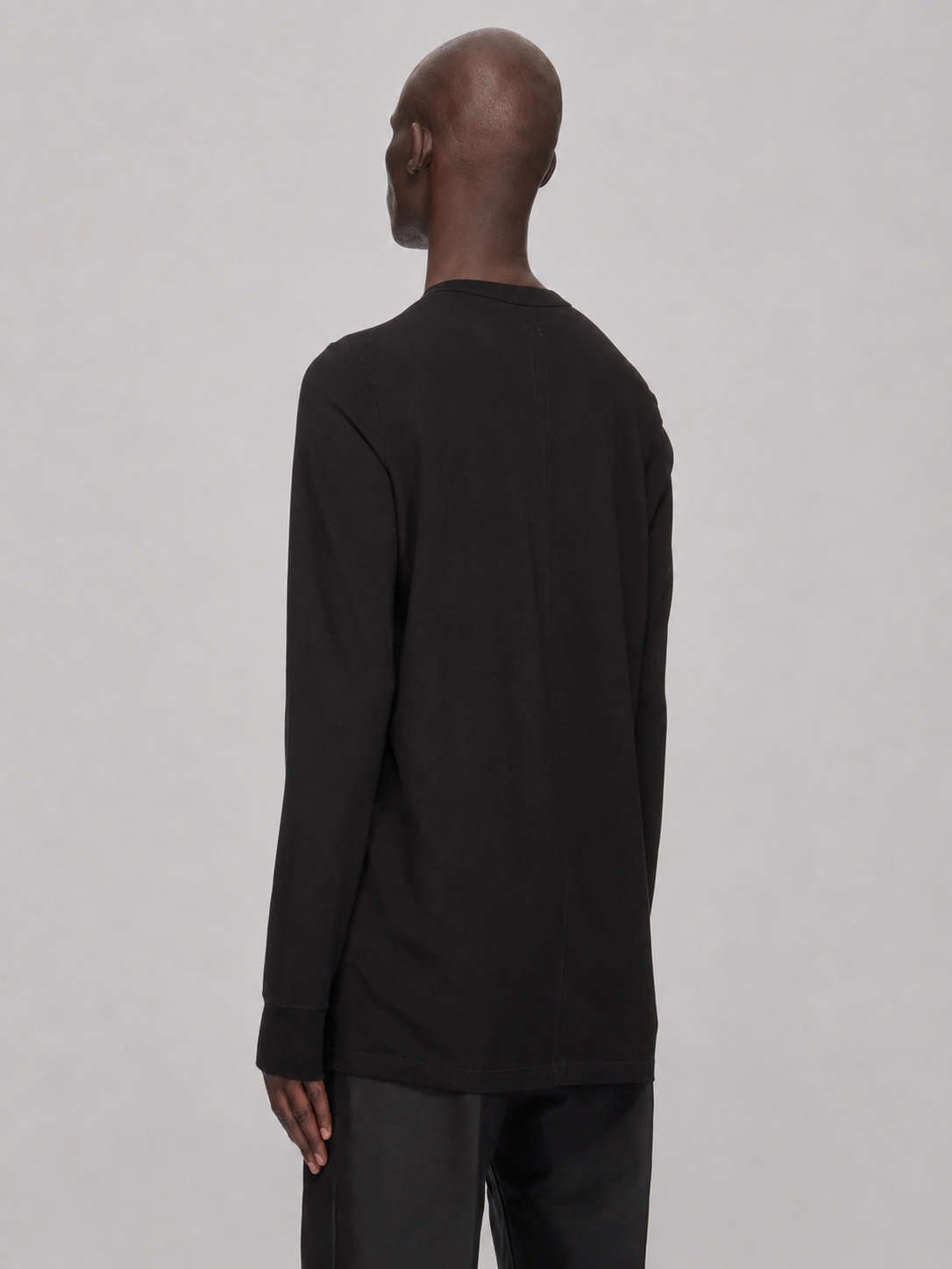 Rick Owens DRKSHDW Level Long Sleeve T-Shirt in black cotton jersey