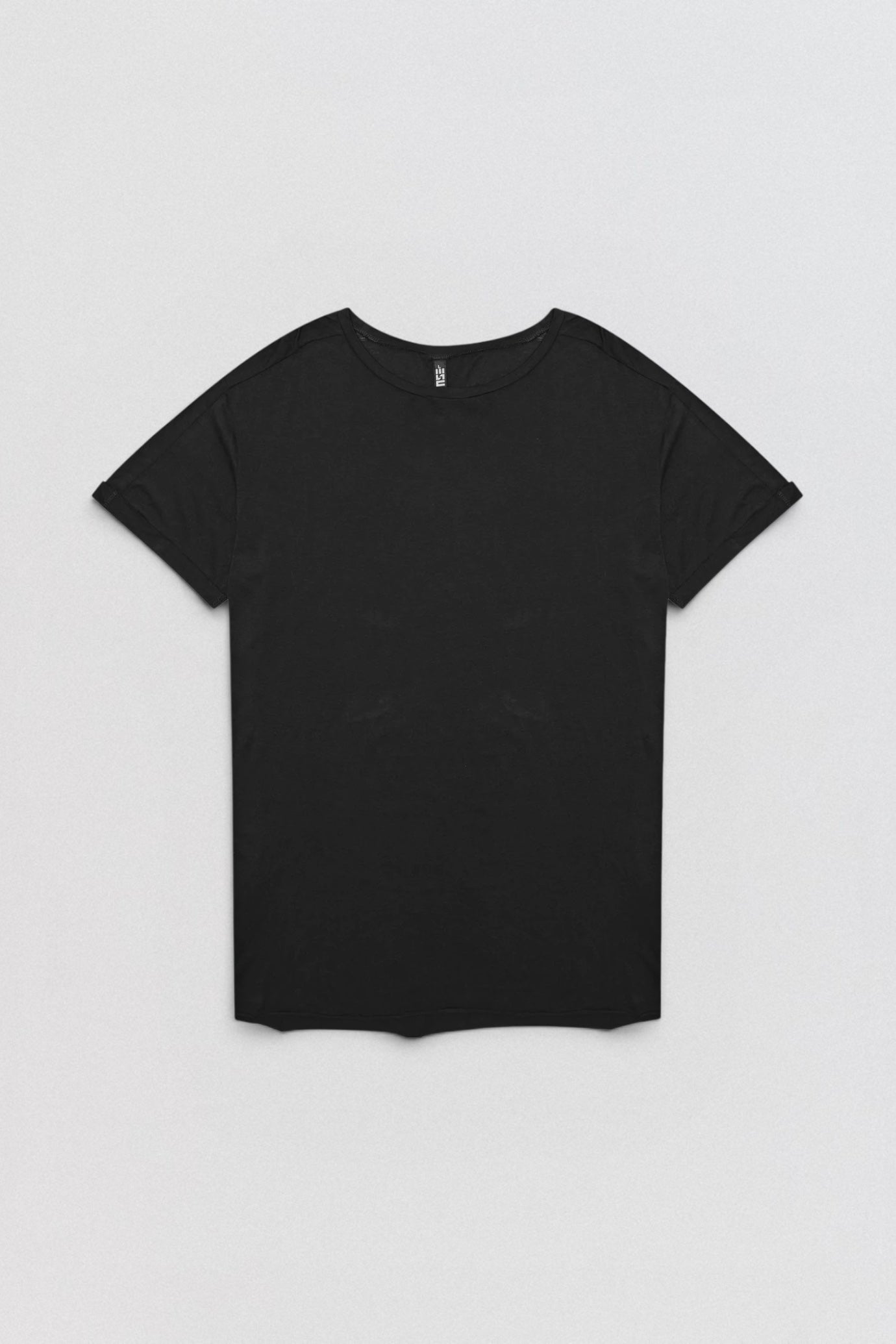 DESU black Supima cotton T-shirt relaxed fit low-cut shoulder — LABOUTIK Bali