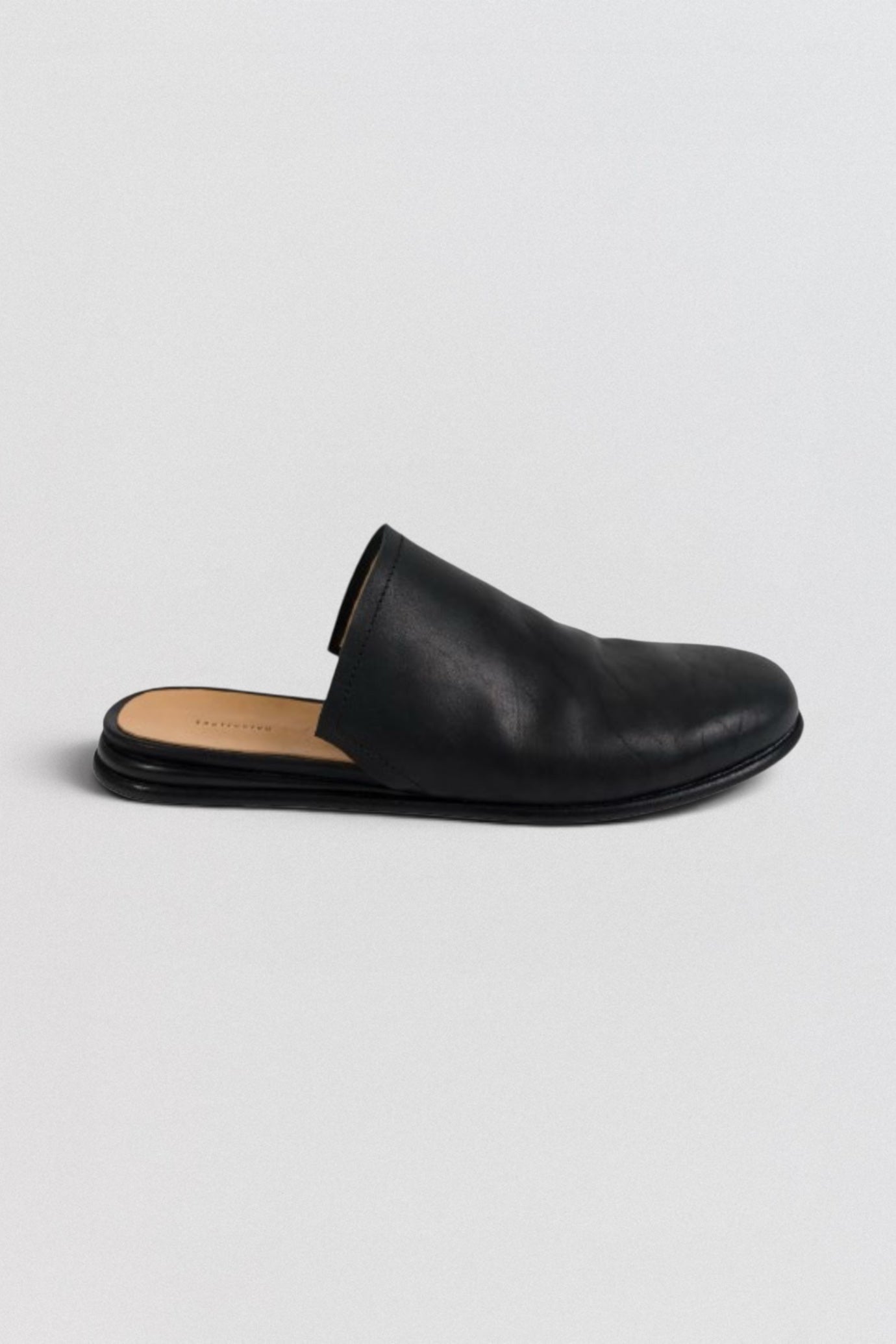 Tagliovivo Sabot Mules Black culatta leather handmade Italy