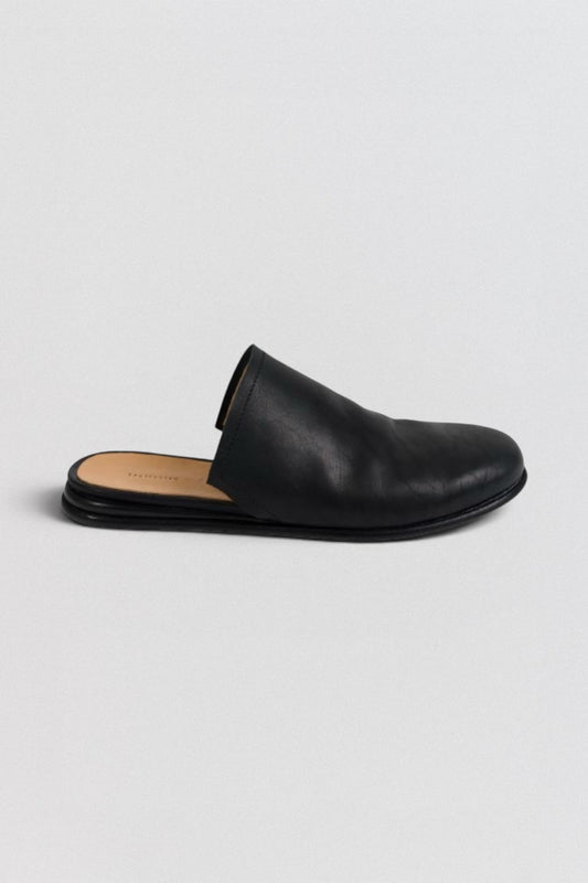 Tagliovivo Sabot Mules Black culatta leather handmade Italy