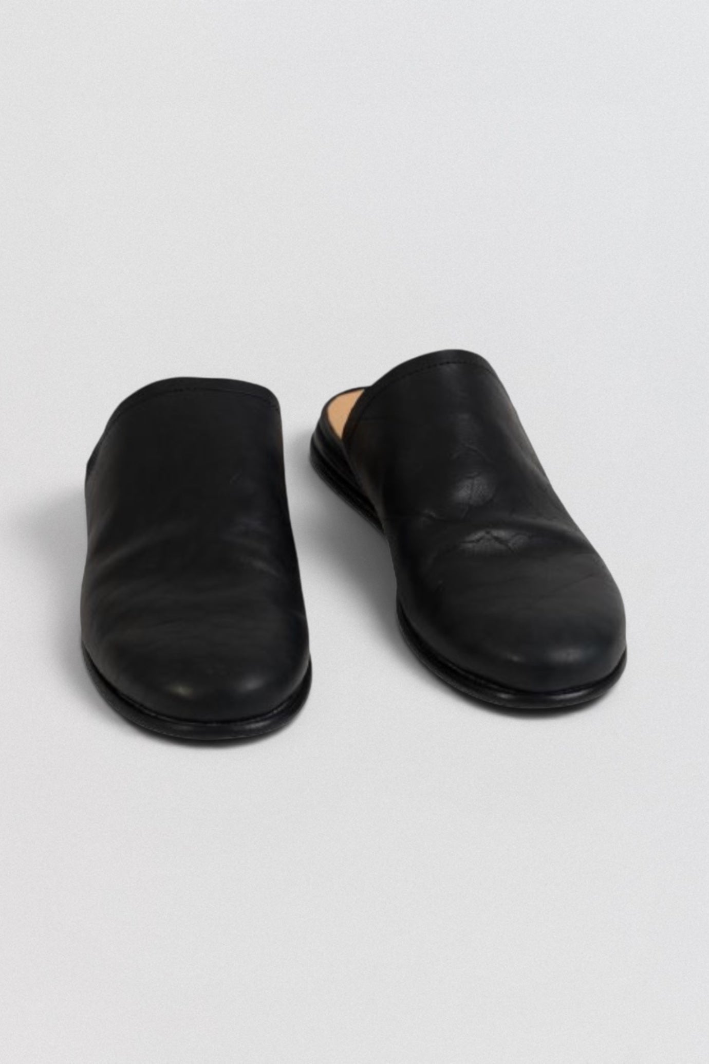 Tagliovivo Sabot Mules Black culatta leather handmade Italy