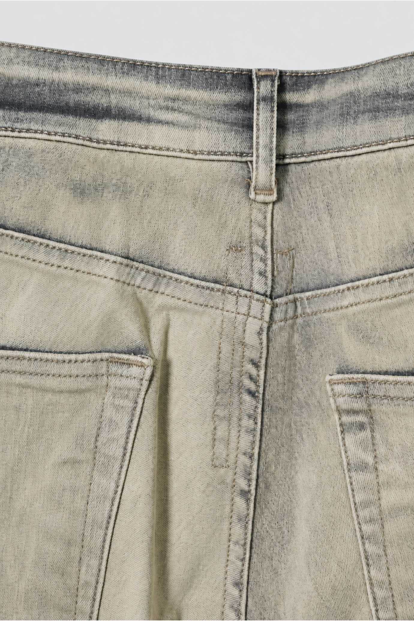 Rick Owens DRKSHDW Bias Bootcut Denim Pants in dust washed denim with bootcut silhouette