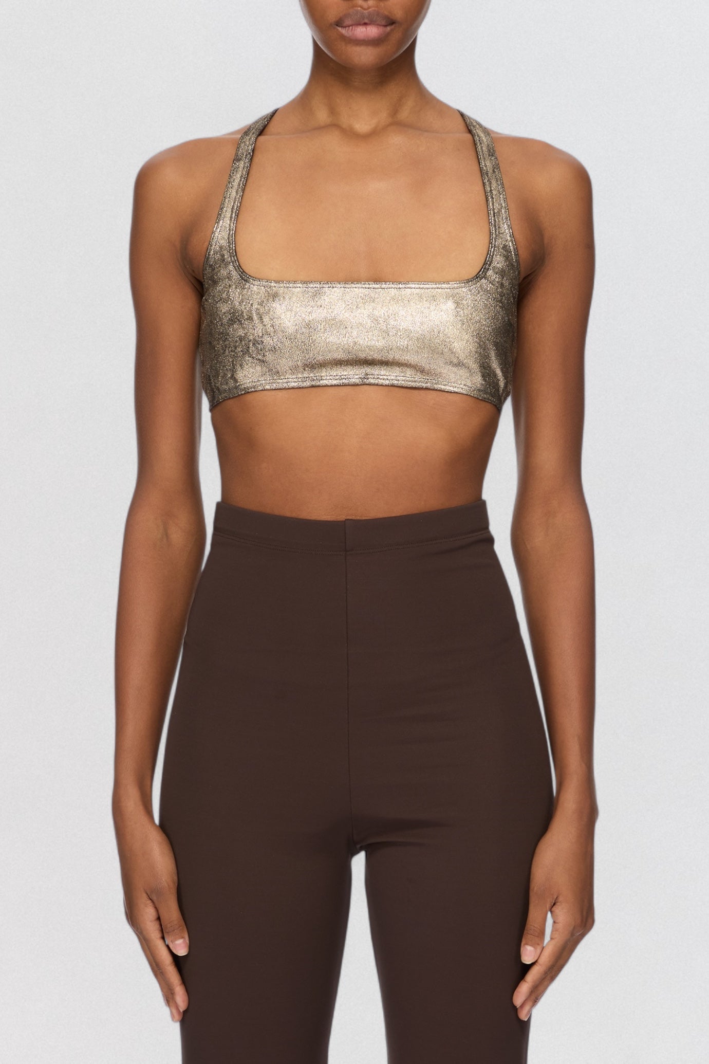 Rick Owens Unhorny Top in cream jersey with cropped fitted silhouette