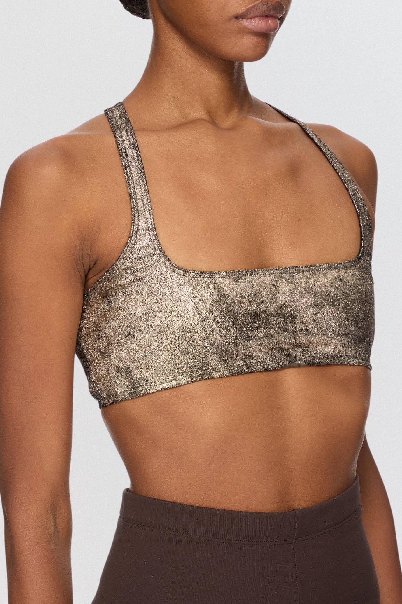 Rick Owens Unhorny Top in cream jersey with cropped fitted silhouette