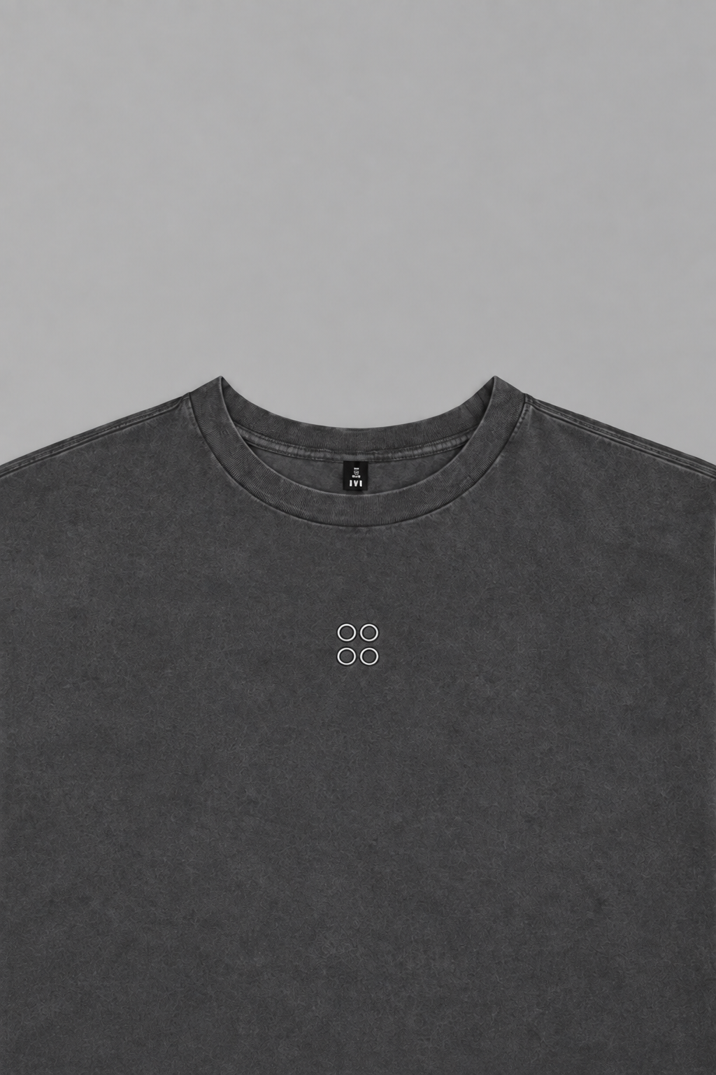 Shop the DESU Square T Shirt in Grey at LABOUTIK Bali. A unisex oversized cotton t shirt with boxy square fit, ribbed neckline, and hardware detail on the chest.