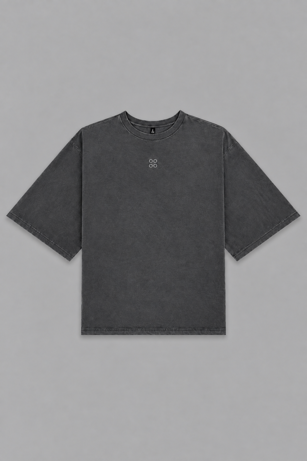 Shop the DESU Square T Shirt in Grey at LABOUTIK Bali. A unisex oversized cotton t shirt with boxy square fit, ribbed neckline, and hardware detail on the chest.