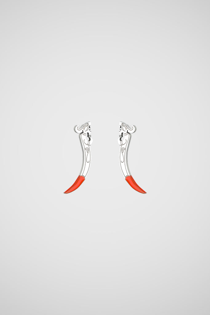 Chinese Mascot Enamel Earrings